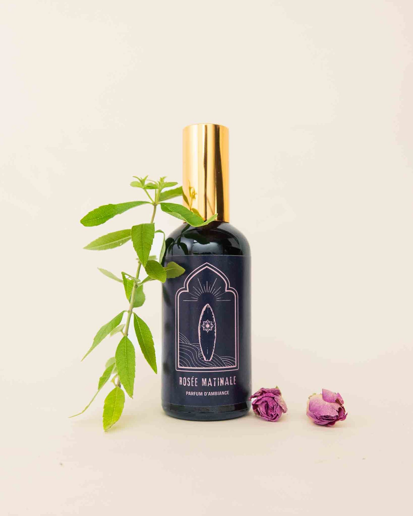 Parfum d'ambiance Mawja rosée matinale rose fleur oranger bois de santal ingredients flacon verre