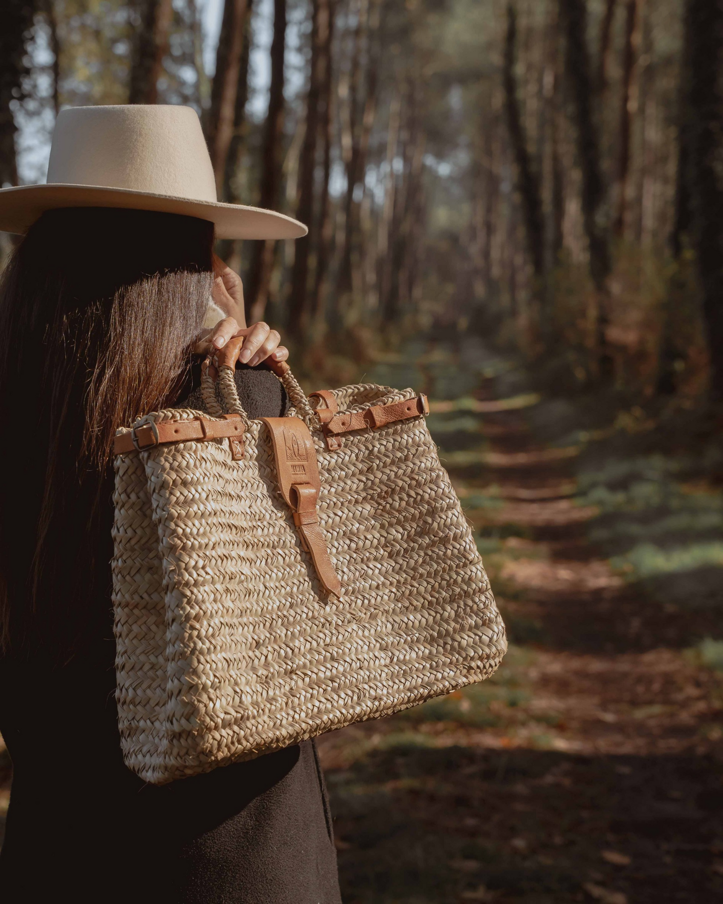 Sac à main osier Mogador Mawja. Matière naturelle et cuir. Bohème chic