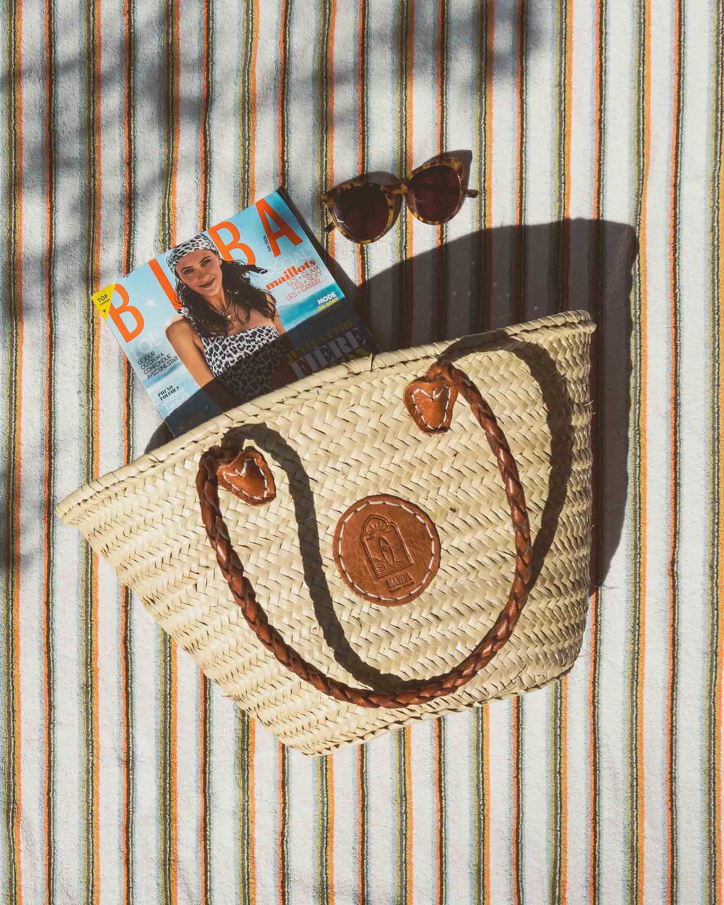 sac osier mawja tasafah plage décoration face